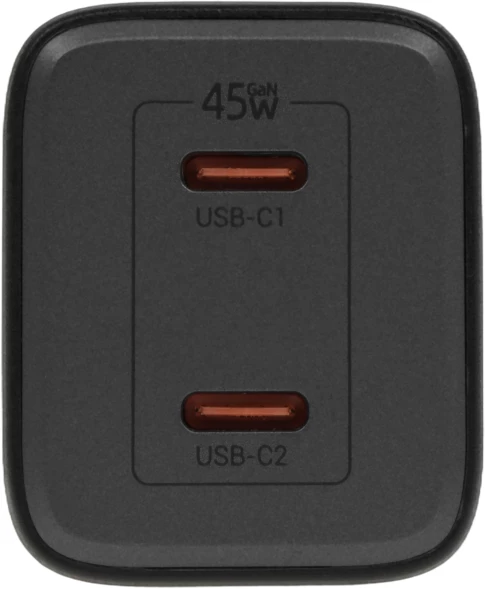 Сетевое зар./устр. Hoco N42 Elogiado 45W 3A+2.25A (PD+QC+AFC) 2xUSB type-C универсальное черный