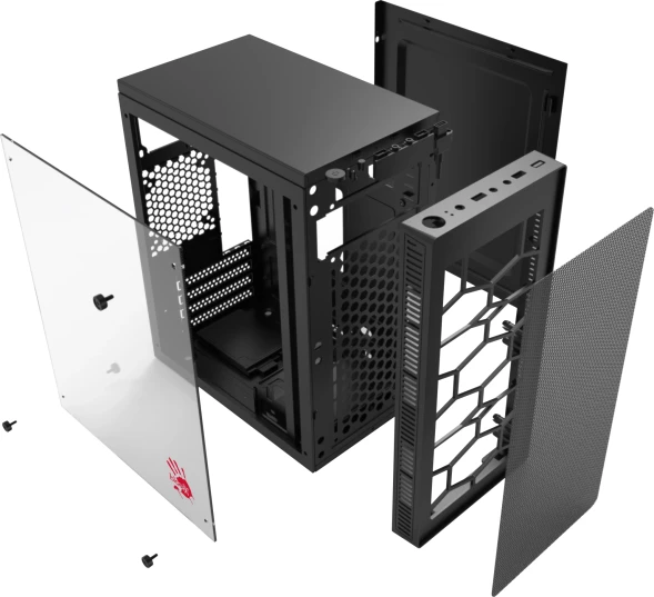 Корпус Bloody BD-CC101 черный без БП mATX 1x80mm 1x92mm 2x120mm 2xUSB2.0 1xUSB3.0 audio