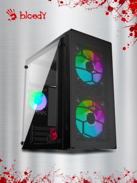 Корпус Bloody BD-CC101 черный без БП mATX 1x80mm 1x92mm 2x120mm 2xUSB2.0 1xUSB3.0 audio