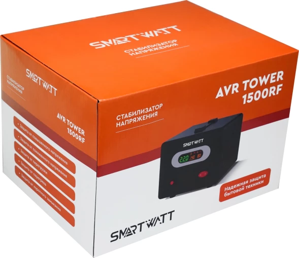 Стабилизатор напряжения Smartwatt AVR Tower 1500RF 1500ВА черный