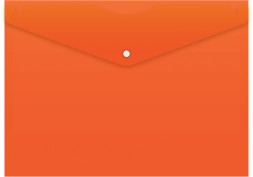 Конверт на кнопке Бюрократ -PK803ANOR A4 непрозрачный пластик 0.18мм оранжевый