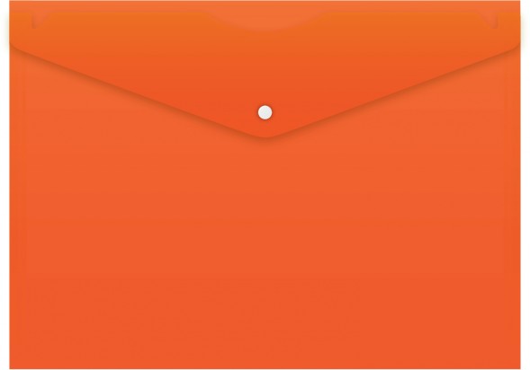 Конверт на кнопке Бюрократ -PK803ANOR A4 непрозрачный пластик 0.18мм оранжевый