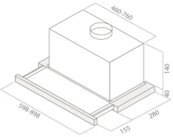 Вытяжка встраиваемая Elica Elite 14 Lux GRVT/A/60 серый/стекло черное управление: кнопочное (1 мотор)