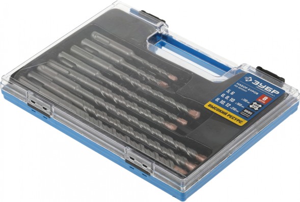 Набор буров Зубр 29314-H8 по бетону/кирпичу/камню (8пред.) для перфораторов