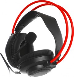 Наушники с микрофоном A4Tech Bloody G200 черный/красный 2м мониторные оголовье (G200  AUX3.5-4PIN +USB)