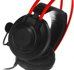 Наушники с микрофоном A4Tech Bloody G200 черный/красный 2м мониторные оголовье (G200  AUX3.5-4PIN +USB)