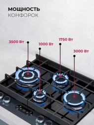 Газовая варочная поверхность Lex GVG 644T MBBL черный