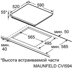 Индукционная варочная поверхность Maunfeld CVI594STBK черный