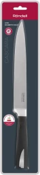 Нож кухонный Rondell Cascara RD-686 стальной разделочный лезв.200мм прямая заточка черный блистер