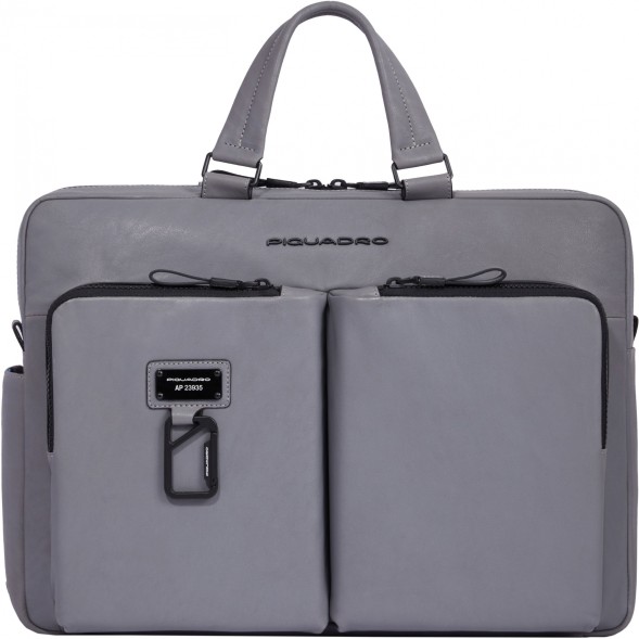 Деловая сумка Piquadro Harper CA4027AP/GR с отделением для ноутбука 15&amp;quot; серая натур.кожа