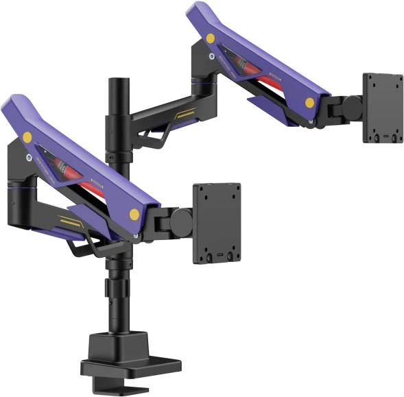 Кронштейн для мониторов Ultramounts UM742BP черный/фиолетовый 24&amp;quot;-57&amp;quot; макс.27кг крепление к столешнице поворот и наклон