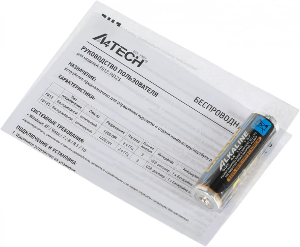 Мышь A4Tech Fstyler FG12S белый оптическая (1200dpi) silent беспроводная USB (3but)