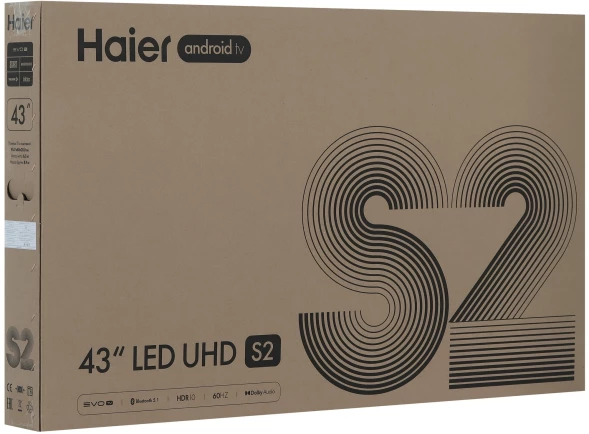Телевизор LED Haier 43&amp;quot; LED S2 Frameless черный 4K Ultra HD 60Hz MEMC DVB-T DVB-T2 DVB-C DVB-S DVB-S2 USB WiFi Smart TV (RUS)