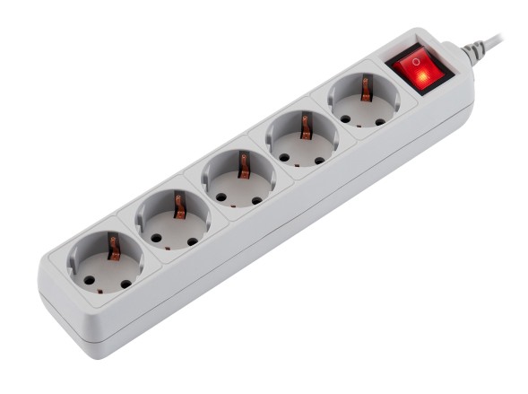 Сетевой фильтр PC Pet AP01006-1.8-G 1.8м (5 розеток) серый (пакет ПЭ)