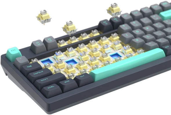 Клавиатура A4Tech Fstyler FS300 механическая черный/серый USB for gamer LED (FS300 PANDA ROCK)