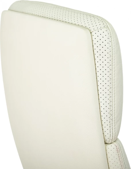 Кресло руководителя Бюрократ _Vega белый кожа с подголов. крестов. алюминий