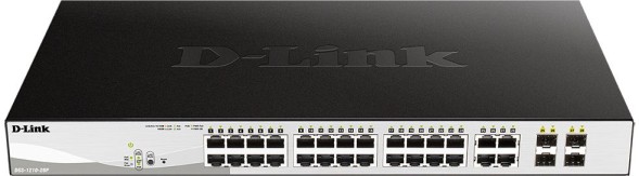 Коммутатор D-Link DGS-1210-28P/FL1A 28x1Гбит/с 4xКомбо(1000BASE-T/SFP) 24PoE 193W управляемый