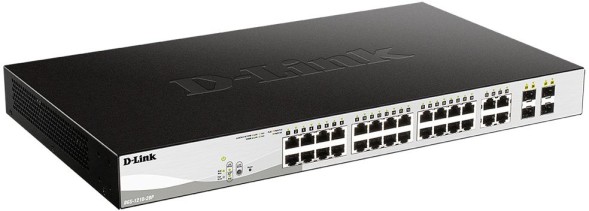 Коммутатор D-Link DGS-1210-28P/FL1A 28x1Гбит/с 4xКомбо(1000BASE-T/SFP) 24PoE 193W управляемый
