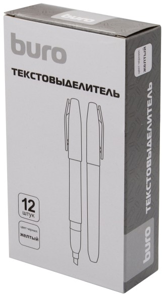 Текстовыделитель Buro Base скошенный пиш. наконечник 1-4мм желтый коробка