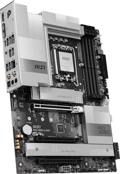 Материнская плата MSI PRO Z890-A WIFI  Soc-1851 Intel Z890 4xDDR5 ATX AC`97 8ch(7.1) 5Gigabit RAID+HDMI