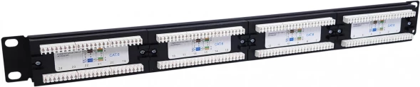 Патч-панель NTSS NTSS-PP-1U-24-UTP-RJ45-6-D 19&amp;quot; 1U 24xRJ45 кат.6 UTP