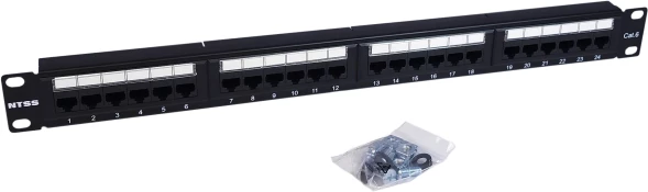 Патч-панель NTSS NTSS-PP-1U-24-UTP-RJ45-6-D 19&amp;quot; 1U 24xRJ45 кат.6 UTP