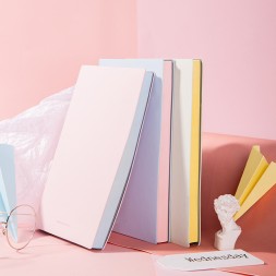 Блокнот Deli EN140LPINK A5 210х143мм искусст. кожа 96л линейка мягкая обложка розовый