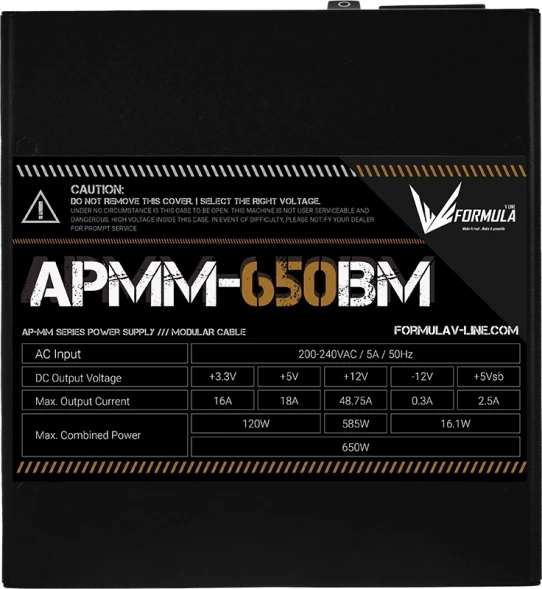 Блок питания Formula ATX 650W AP-650MB (20+4pin) APFC 140mm fan 6xSATA Cab Manag RTL