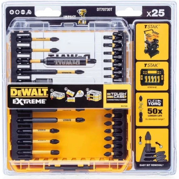 Набор оснастки DeWalt DT70730T-QZ универсал. (25пред.) для шуруповертов/дрелей