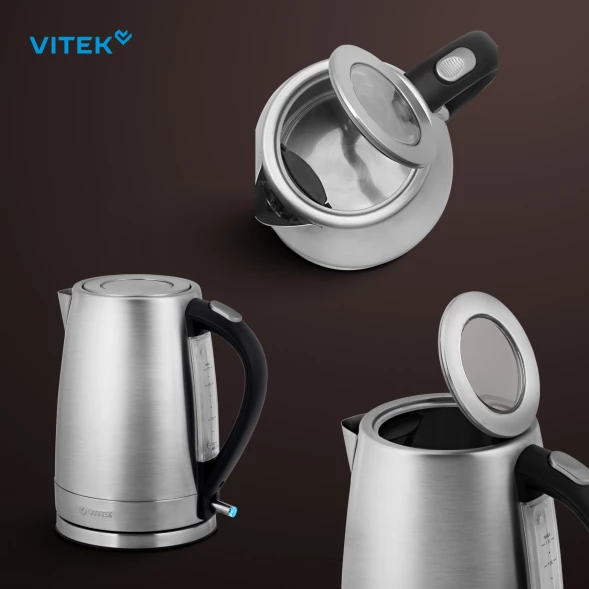 Чайник электрический Vitek VT-7000 1.7л. 2200Вт серебристый корпус: нерж.сталь