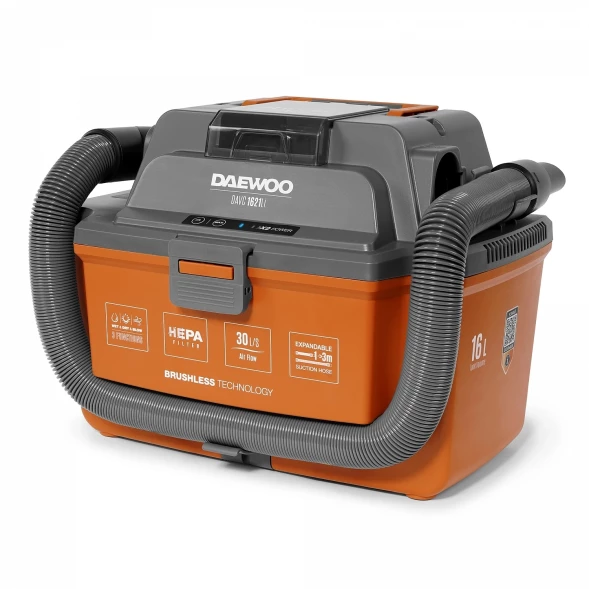 Строительный пылесос Daewoo DAVC 1621Li SET 200Вт (уборка: сухая/сбор воды/выдув) оранжевый