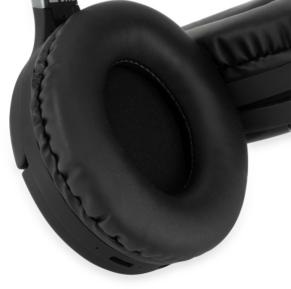 Гарнитура накладные Digma BT-16 черный беспроводные bluetooth оголовье (BT-16B)