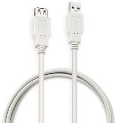 Кабель Buro USB A(m) USB A(f) 1.8м (USB2.0-AM-AF-1.8M-MG) феррит.кольца серый