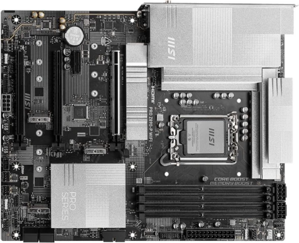 Материнская плата MSI PRO Z890-P WIFI Soc-1851 Intel Z890 4xDDR5 ATX AC`97 8ch(7.1) 5Gigabit RAID+HDMI+DP