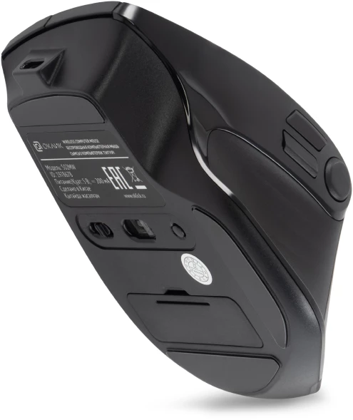 Мышь Оклик 502MW черный оптическая 2400dpi silent беспров. BT/Radio USB для ноутбука 9but (1978678)