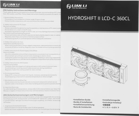 Система водяного охлаждения Lian-Li HydroShift II LCD-C 360CL ARGB Soc-AM5/AM4/1700/1851 черный 4-pin 31dB Al+Cu LCD Ret (G89.GHS2LCD36RB.R0)
