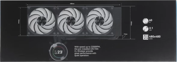 Система водяного охлаждения Lian-Li HydroShift II LCD-C 360CL ARGB Soc-AM5/AM4/1700/1851 черный 4-pin 31dB Al+Cu LCD Ret (G89.GHS2LCD36RB.R0)