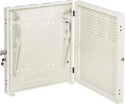 Шкаф коммутационный Lanmaster (TWT-CBVRT-2U-6X7-GY) настенный 2U 650x114мм пер.дв.металл направл.под винты 68кг серый 505мм 19кг 741мм IP20 сталь