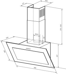 Вытяжка каминная Lex Mio G 500 белый управление: кнопочное (1 мотор)