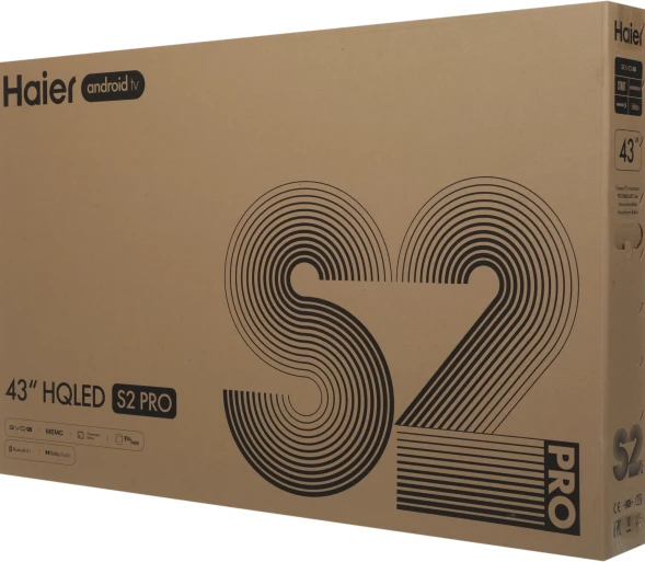 Телевизор QLED Haier 43&amp;quot; HQLED S2 Pro Frameless черный 4K Ultra HD 60Hz MEMC DVB-T DVB-T2 DVB-C DVB-S2 USB WiFi Smart TV (RUS)