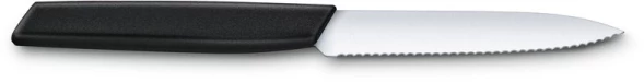 Нож кухонный Victorinox Swiss Modern (6.9003.10W) стальной универсальный лезв.100мм серрейт. заточка черный