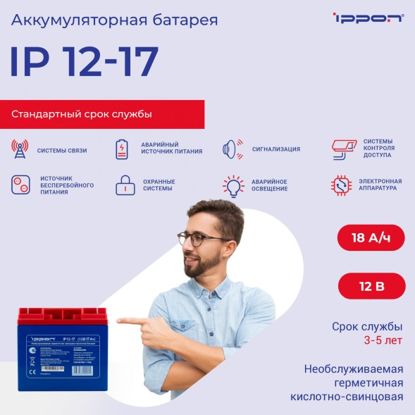 Батарея для ИБП Ippon IP12-17 12В 17Ач