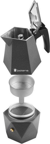 Кофеварка Polaris Kontur-4C алюминий серый (015182)