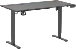 Стол для компьютера Cactus CS-EDXL-GBK столешница МДФ черный карбоновый каркас черный 140x60см