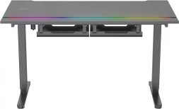 Стол для компьютера Cactus CS-EDXL-GBK столешница МДФ черный карбоновый каркас черный 140x60см