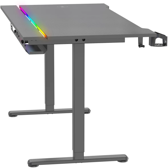 Стол для компьютера Cactus CS-EDXL-GBK столешница МДФ черный карбоновый каркас черный 140x60см