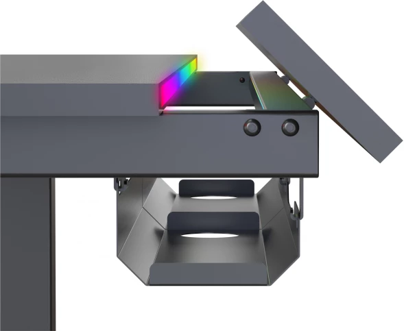 Стол для компьютера Cactus CS-EDXL-GBK столешница МДФ черный карбоновый каркас черный 140x60см