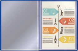 Папка с 20 прозр.вклад. Silwerhof Eco A4 пластик 0.5мм синий