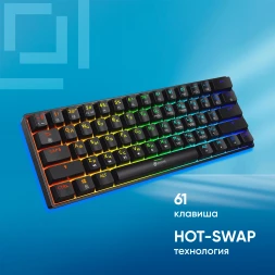 Клавиатура Оклик K713X механическая черный USB Multimedia for gamer LED