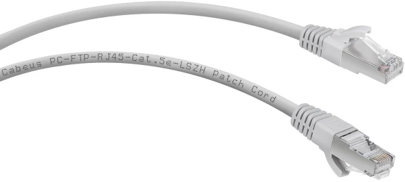 Патч-корд Cabeus PC-FTP-RJ45-CAT.5E-5M-LSZH F/UTP RJ-45 вил.-вилка RJ-45 кат.5E 5м серый LSZH